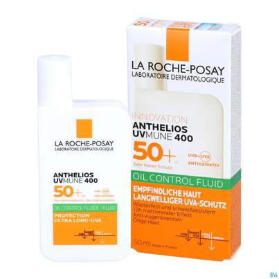Sie sehen eine Packung La Roche-Posay Anthelios Oil Control Fluid UVMune 400 LSF50+, 50 Milliliter, Produktbild: 06 La Roche-Posay Anthelios Oil Control Fluid UVMune 400 LSF50+, 50 Milliliter, A-Nr.: 5696503 - 06