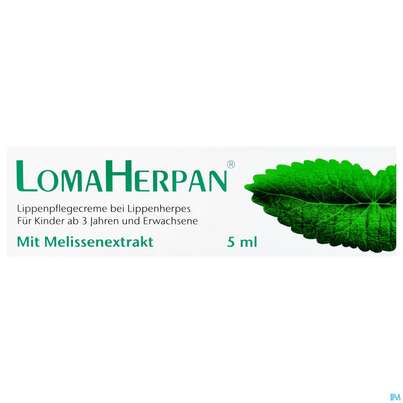 Sie sehen eine Packung LOMAHERPAN LIPPENPFL.CR, 5 Milliliter, Produktbild: 01 LOMAHERPAN LIPPENPFL.CR, 5 Milliliter, A-Nr.: 5405115 - 01