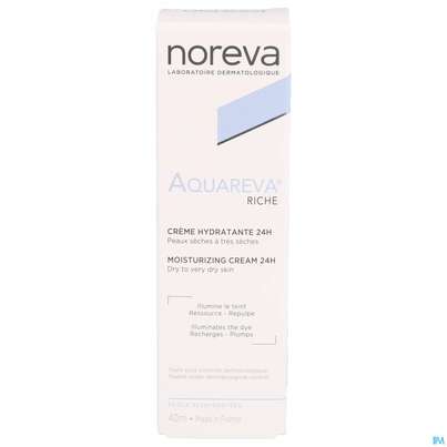 Sie sehen eine Packung Noreva Aquareva Reichhaltige Creme 40ml, Produktbild: 01 Noreva Aquareva Reichhaltige Creme 40ml, A-Nr.: 4095003 - 01
