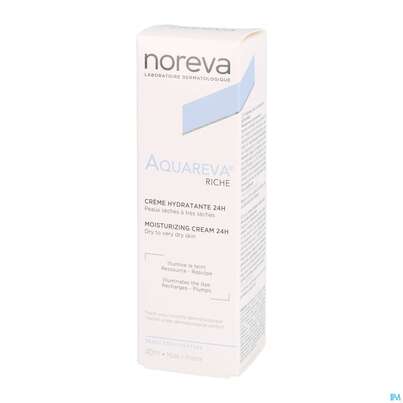 Sie sehen eine Packung Noreva Aquareva Reichhaltige Creme 40ml, Produktbild: 03 Noreva Aquareva Reichhaltige Creme 40ml, A-Nr.: 4095003 - 03