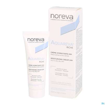 Sie sehen eine Packung Noreva Aquareva Reichhaltige Creme 40ml, Produktbild: 05 Noreva Aquareva Reichhaltige Creme 40ml, A-Nr.: 4095003 - 05