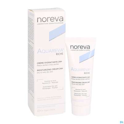 Sie sehen eine Packung Noreva Aquareva Reichhaltige Creme 40ml, Produktbild: 06 Noreva Aquareva Reichhaltige Creme 40ml, A-Nr.: 4095003 - 06