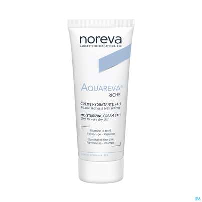 Sie sehen eine Packung Noreva Aquareva Reichhaltige Creme 40ml, Produktbild: 08 Noreva Aquareva Reichhaltige Creme 40ml, A-Nr.: 4095003 - 08