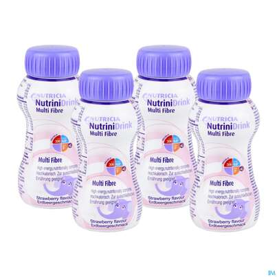 Sie sehen eine Packung Nutrini/drink Flasche Multifibre 200ml Erdbeere 1st, Produktbild: 01 Nutrini/drink Flasche Multifibre 200ml Erdbeere 1st, A-Nr.: 3274637 - 01