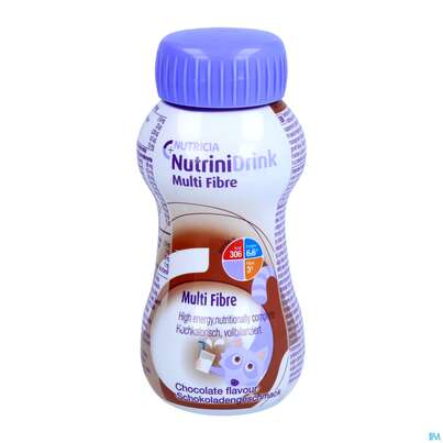 Sie sehen eine Packung Nutrini/drink Flasche Multifibre 200ml Schokolade 1st, Produktbild: 01 Nutrini/drink Flasche Multifibre 200ml Schokolade 1st, A-Nr.: 3274672 - 01