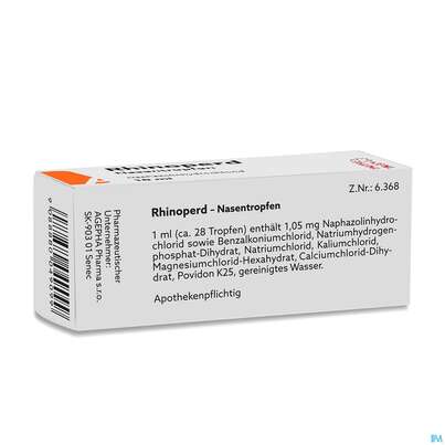 Sie sehen eine Packung Rhinoperd Nasentropfen 10ml, Produktbild: 04 Rhinoperd Nasentropfen 10ml, A-Nr.: 0049093 - 04