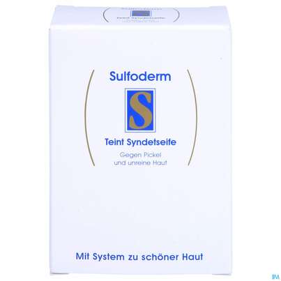 Sie sehen eine Packung Seifen Sulfoderm-s Teint Syndet 100g, Produktbild: 01 Seifen Sulfoderm-s Teint Syndet 100g, A-Nr.: 0645323 - 01