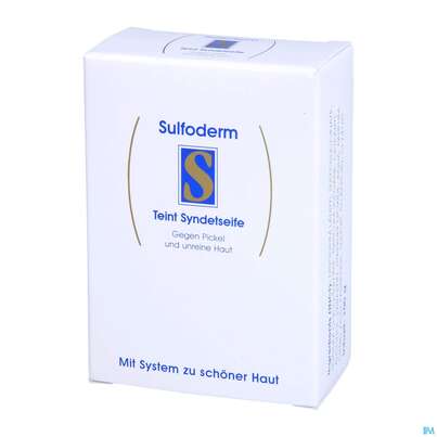 Sie sehen eine Packung Seifen Sulfoderm-s Teint Syndet 100g, Produktbild: 02 Seifen Sulfoderm-s Teint Syndet 100g, A-Nr.: 0645323 - 02