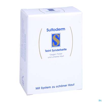 Sie sehen eine Packung Seifen Sulfoderm-s Teint Syndet 100g, Produktbild: 03 Seifen Sulfoderm-s Teint Syndet 100g, A-Nr.: 0645323 - 03