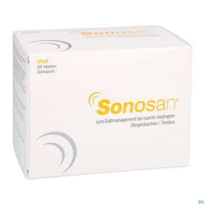 Sie sehen eine Packung Sonosan Tabl 120 +kapseln 120 1pk, Produktbild: 02 Sonosan Tabl 120 +kapseln 120 1pk, A-Nr.: 3825600 - 02