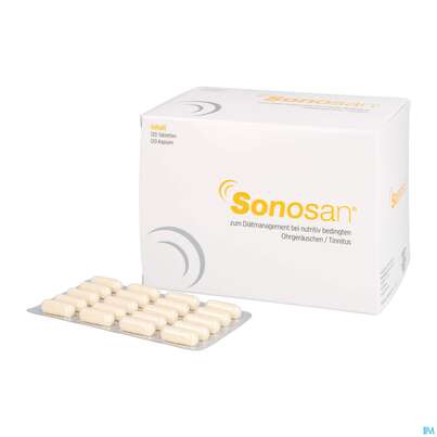 Sie sehen eine Packung Sonosan Tabl 120 +kapseln 120 1pk, Produktbild: 05 Sonosan Tabl 120 +kapseln 120 1pk, A-Nr.: 3825600 - 05