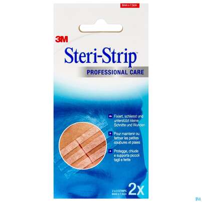 Sie sehen eine Packung 3M Steri-Strip hautfarben, 6 Stück, Produktbild: 01 3M Steri-Strip hautfarben, 6 Stück, A-Nr.: 4438070 - 01