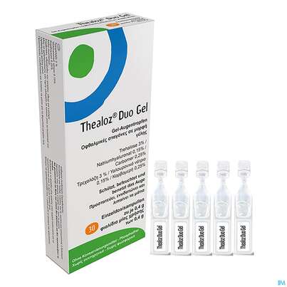 Sie sehen eine Packung THEALOZ DUO AU-GEL ORIGINAL, 30 Stück, Produktbild: 03 THEALOZ DUO AU-GEL ORIGINAL, 30 Stück, A-Nr.: 4329487 - 03