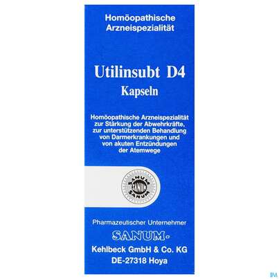 Sie sehen eine Packung Utilinsubt Kapseln D4 5st, Produktbild: 01 Utilinsubt Kapseln D4 5st, A-Nr.: 1772578 - 01