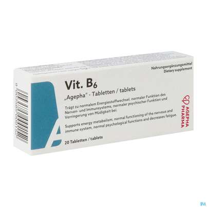 Sie sehen eine Packung Vitamin B6 Tabl Dl 20st, Produktbild: 02 Vitamin B6 Tabl Dl 20st, A-Nr.: 4338167 - 02