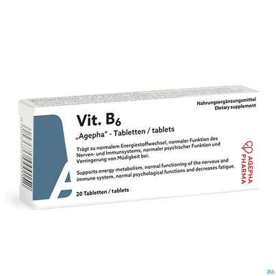 Sie sehen eine Packung Vitamin B6 Tabl Dl 20st, Produktbild: 04 Vitamin B6 Tabl Dl 20st, A-Nr.: 4338167 - 04