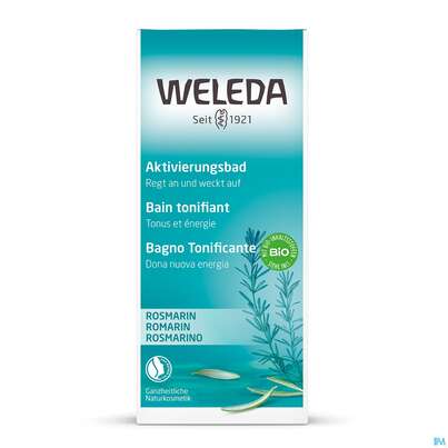 Sie sehen eine Packung Weleda Rosmarin Aktivierungsbad 200ml, Produktbild: 01 Weleda Rosmarin Aktivierungsbad 200ml, A-Nr.: 5034469 - 01