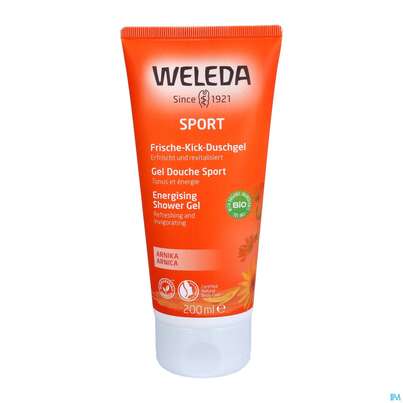 Sie sehen eine Packung Weleda Sport-frische Kick Duschgel Arnika 200ml, Produktbild: 05 Weleda Sport-frische Kick Duschgel Arnika 200ml, A-Nr.: 4269213 - 05
